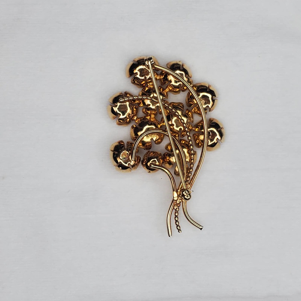 Vintage 12k Gold Fill Colorful Rhinestone Floral Bouquet Brooch - Picture 4 of 11